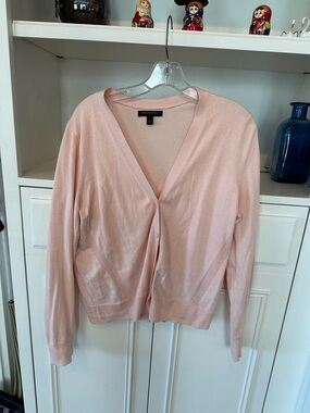 Banana Republic Light Pink V-Neck Button Cardigan
